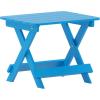 Flash Furniture Halifax Outdoor Folding Side Table, Portable All-Weather HDPE Adirondack Side Table, Gray(Blue)