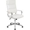 Flash Furniture Hansel High Back Black LeatherSoft Contemporary Panel Executive Swivel Office Chair(White)