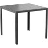 Flash Furniture Harris Commercial Indoor/Outdoor Patio Table – Black Poly Resin Slatted Top – Black Steel Frame – Seating for 4