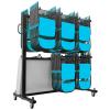 Flash Furniture Hawkins Heavy Duty Folding Table and Chairs Mobile Cart-Locking Wheels, Outdoor Cover, 84 Folding Chairs or 42 Chairs and 12 Tables Capacity, Black