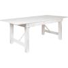Flash Furniture Hercules Series 7′ x 40″ Rustic Solid Pine Folding Dining Table, Rectangular Antique Farmhouse Dining and Event Extension Table(Antique Rustic White)