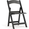 Flash Furniture Hercules Series Folding Chair – White Resin – Set of 4 800LB Weight Capacity Comfortable Event Chair – Light Weight Folding Chair(Black)
