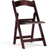 Flash Furniture Hercules Series Folding Chair – White Resin – Set of 4 800LB Weight Capacity Comfortable Event Chair – Light Weight Folding Chair(Red Mahogany)