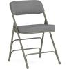 Flash Furniture Hercules Series Metal Folding Chairs with Cushioned Seat, Fabric Upholstered Event Chairs with 300-lb. Static Weight Capacity, Set of 4, Gray(Gray Fabric/Gray Frame)