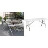 Flash Furniture Hercules Series Plastic Folding Chair – White – 6 Pack 650LB Weight Capacity & Elon 6-Foot Bi-Fold Granite White Plastic Banquet and Event Folding Table(White)