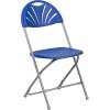 Flash Furniture Hercules Series Plastic Folding Chairs with Carrying Handle, Lightweight Commercial Event Seats 650-lb. Static Weight Capacity, Set of 8, White(Blue)