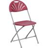 Flash Furniture Hercules Series Plastic Folding Chairs with Carrying Handle, Lightweight Commercial Event Seats 650-lb. Static Weight Capacity, Set of 8, White(Burgundy)