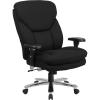 Flash Furniture Hercules Series Swivel Office Chair with Extra Wide Seat, Ergonomic High-Back Executive Chair with Padded Seat and Arms, Black(Black Fabric)
