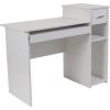 Flash Furniture Highland Park White Computer Desk with Shelves and Drawer(White)