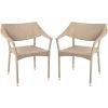 Flash Furniture Jace Commercial Grade Stacking, Weather PE Rattan Wicker Patio Dining Chair, Set of 1, Natural(Natural)
