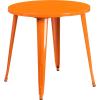 Flash Furniture Jeffrey Commercial Grade 30″ Round White Metal Indoor-Outdoor Table(Orange)
