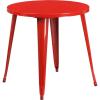 Flash Furniture Jeffrey Commercial Grade 30″ Round White Metal Indoor-Outdoor Table(Red)
