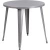 Flash Furniture Jeffrey Commercial Grade 30″ Round White Metal Indoor-Outdoor Table(Silver)