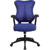 Flash Furniture Kale High Back Designer White Mesh Executive Swivel Ergonomic Office Chair with Adjustable Arms(Blue Mesh)
