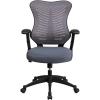 Flash Furniture Kale High Back Designer White Mesh Executive Swivel Ergonomic Office Chair with Adjustable Arms(Gray Mesh)