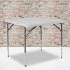 Flash Furniture Kathryn 2.79-Foot Square Height Adjustable Granite White Plastic Folding Table