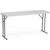 Flash Furniture Kathryn 5′ Rectangular Plastic Folding Table, Long Plastic Foldable Table for Indoor/Outdoor Events, White(Solid)