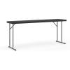 Flash Furniture Kathryn 6′ Rectangular Plastic Folding Table, Long Plastic Foldable Table for Indoor/Outdoor Events, Black(Black)