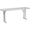 Flash Furniture Kathryn 6′ Rectangular Plastic Folding Table, Long Plastic Foldable Table for Indoor/Outdoor Events, Black(Granite White)