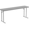 Flash Furniture Kathryn 6′ Rectangular Plastic Folding Table, Long Plastic Foldable Table for Indoor/Outdoor Events, Black(Grey)