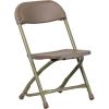 Flash Furniture Kids White Plastic Folding Chair(Brown)