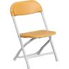 Flash Furniture Kids White Plastic Folding Chair(Yellow)