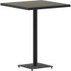 Flash Furniture Lark Commercial Grade Bar Height Patio Table, Indoor/Outdoor Bistro Table with Poly Resin Slats, 30″ Square, Faux Teak(Gray Wash)