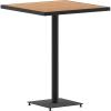 Flash Furniture Lark Commercial Grade Bar Height Patio Table, Indoor/Outdoor Bistro Table with Poly Resin Slats, 30″ Square, Faux Teak(Teak)