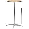 Flash Furniture Lars 36” Round Wood Cocktail Table with 30” and 42” Columns, Wood Bar Height Table for Commercial or Residential Use, Natural(Natural)