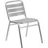 Flash Furniture Lila Commercial Black Indoor-Outdoor Restaurant Stack Chair with Triple Slat Back(Aluminum)