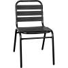 Flash Furniture Lila Commercial Black Indoor-Outdoor Restaurant Stack Chair with Triple Slat Back(Black)