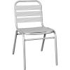Flash Furniture Lila Commercial Black Indoor-Outdoor Restaurant Stack Chair with Triple Slat Back(Silver)