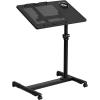 Flash Furniture Macon Black Adjustable Height Steel Mobile Computer Desk(Black)