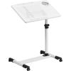 Flash Furniture Macon Black Adjustable Height Steel Mobile Computer Desk(White)