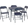 Flash Furniture Madison 5-Piece Folding Card Table and Chairs Set, Portable Event Table and Chairs Set for Indoor and Outdoor Gatherings, Gray(Navy)