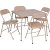 Flash Furniture Madison 5-Piece Folding Card Table and Chairs Set, Portable Event Table and Chairs Set for Indoor and Outdoor Gatherings, Gray(Tan)