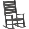 Flash Furniture Manchester Commercial Grade Outdoor Rocking Chair, All-Weather HDPE Indoor/Outdoor Rocker, White(Grey)