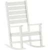 Flash Furniture Manchester Commercial Grade Outdoor Rocking Chair, All-Weather HDPE Indoor/Outdoor Rocker, White(White)