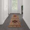 Flash Furniture Marana Collection Southwestern Style Area Rug – Brown Olefin Accent Rug – 5′ x 7′ – Cotton Backing – Entryway, Living Room, Bedroom(Brown)