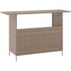 Flash Furniture Marco Indoor/Outdoor Patio Bar Counter Table, All-Weather Wicker Rattan Pattern, 2 Shelves, Gray(Brown)