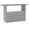 Flash Furniture Marco Indoor/Outdoor Patio Bar Counter Table, All-Weather Wicker Rattan Pattern, 2 Shelves, Gray(Grey)