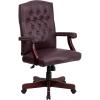 Flash Furniture Martha Washington Burgundy LeatherSoft Executive Swivel Office Chair with Arms(Burgundy Leathersoft)