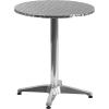 Flash Furniture Mellie Commercial Grade 23.5” Round Aluminum Indoor-Outdoor Table with Base(Aluminum)