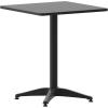 Flash Furniture Mellie Commercial Grade 27.5″ Square Aluminum Indoor-Outdoor Table with Base(Black)