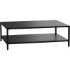 Flash Furniture Metal Indoor/Brock Outdoor Coffee Table with Lower Shelf – Black Steel Coffee Table for Business or Home Use – Modern Square Leg Frame