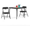 Flash Furniture Mindy Kids 3-Piece Folding Square Table and Chairs Set for Daycare and Classrooms, Children’s Activity Table/Chairs Set, Multicolor(Black)