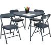 Flash Furniture Mindy Kids 3-Piece Folding Square Table and Chairs Set for Daycare and Classrooms, Children’s Activity Table/Chairs Set, Multicolor(Navy)