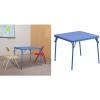 Flash Furniture Mindy Kids Colorful 3 Piece Folding Table and Chair Set & Mindy Kids Blue Folding Table