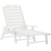 Flash Furniture Monterey Adjustable Adirondack Loungers with Cup Holders- All-Weather Indoor/Outdoor HDPE Lounge Chairs, Set of 2, Gray(White)