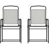 Flash Furniture Mystic Folding Patio Sling Chairs, Outdoor Textilene Lawn Chairs with Armrests, Set of 2, Gray(Grey)